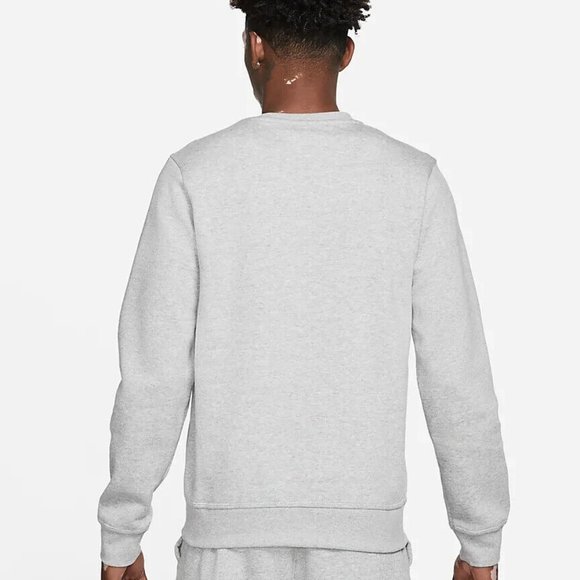 Nike Sportswear Club Fleece Men's Crew | Grey Heather/White | Size: 2XL - Picture 2 of 4
